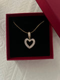 Iced Heart Gold Plated Necklace