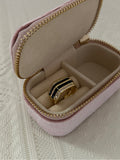 18K Gold Plated Multi Line Open Cuff Ring - Black