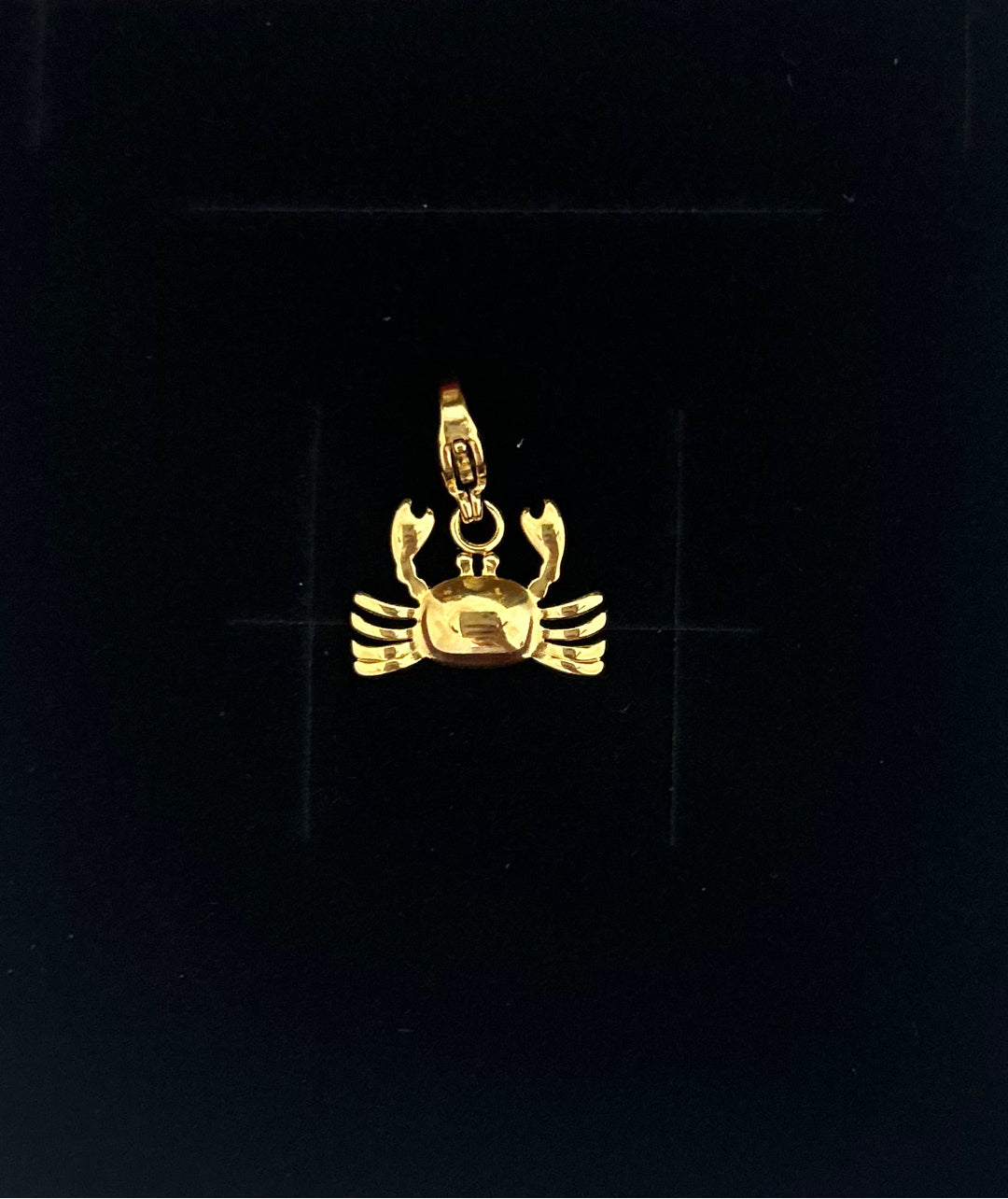 Crab Gold Plated Stainless Steel Charm With Lobster Clasp