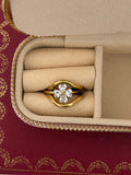 Zircon Four Leaf Clover PVD Plated Ring {3PC Set)