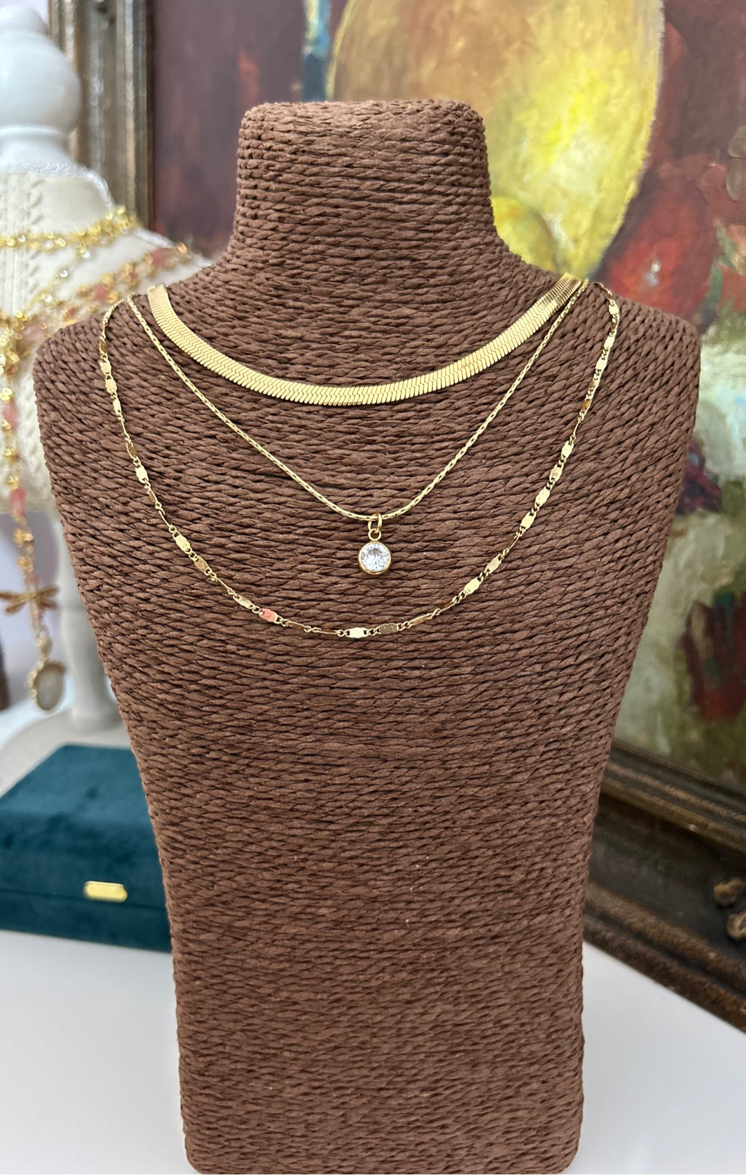 Three Layer Gold PVD Plated Stainless Steel Necklace