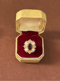 Natural Garnet Gold Plated Sterling Silver Ring