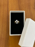3pc Set Heart CZ Gold PVD Plated Stainless Steel Ring