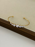 Lumi CZ PVD Gold Plated Cuff bracelet