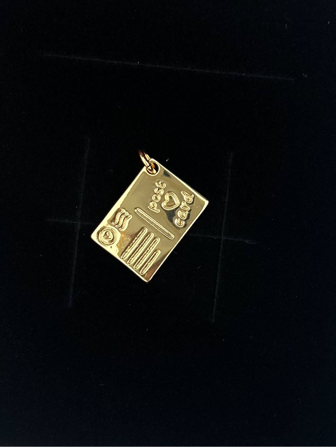 Postcard Gold Plated Brass Charm