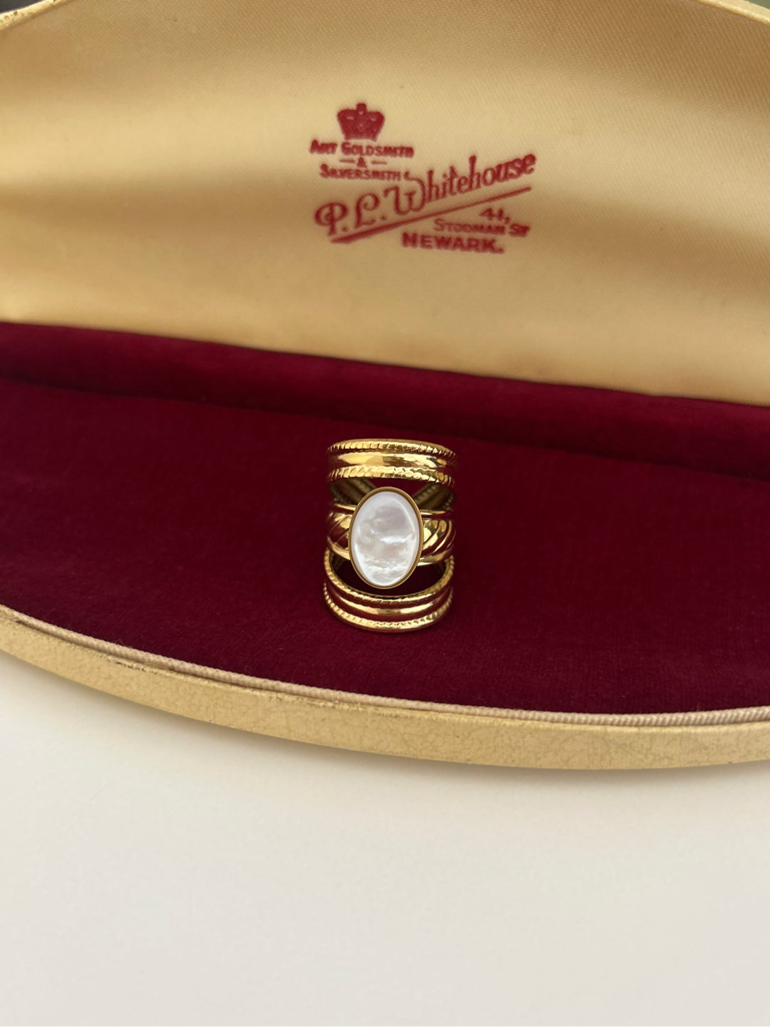 Natural MoP Pearl Cuff Ring