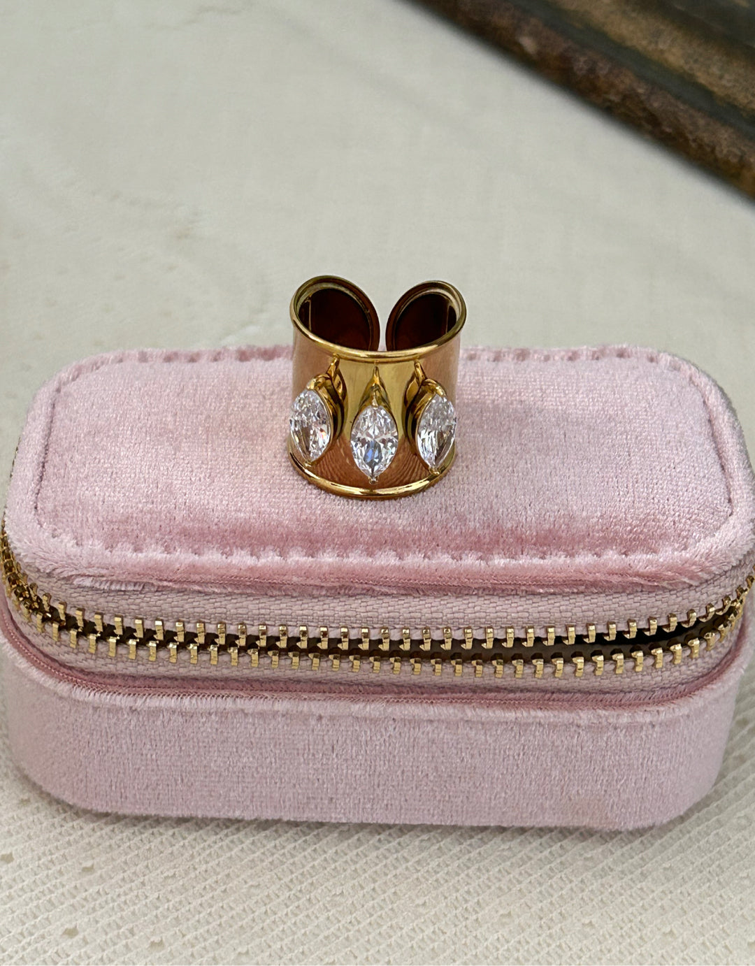 Marquis Crown CZ Ring