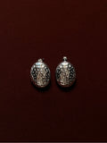 Argent Oval Stud Earrings