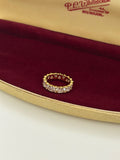 Eternity Trillion Cut CZ Stainless Steel Ring