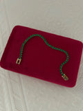 Green Gold Plated Stainless Steel Tennis Bracelet