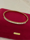 Tennis Bracelet Style PVD Gold Plated Zirconia Hinged Bracelet