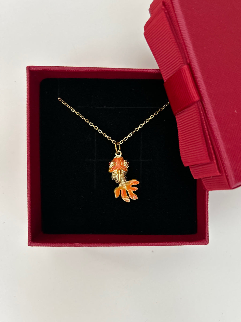 Dainty Enamel Zirconia Fish Necklace